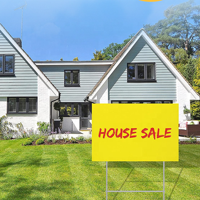 Wholesale Custom Made Shape PP Material Corrugated Plastic Sign Board Printing Coroplast Yard Signs 18x24 H-Stakes