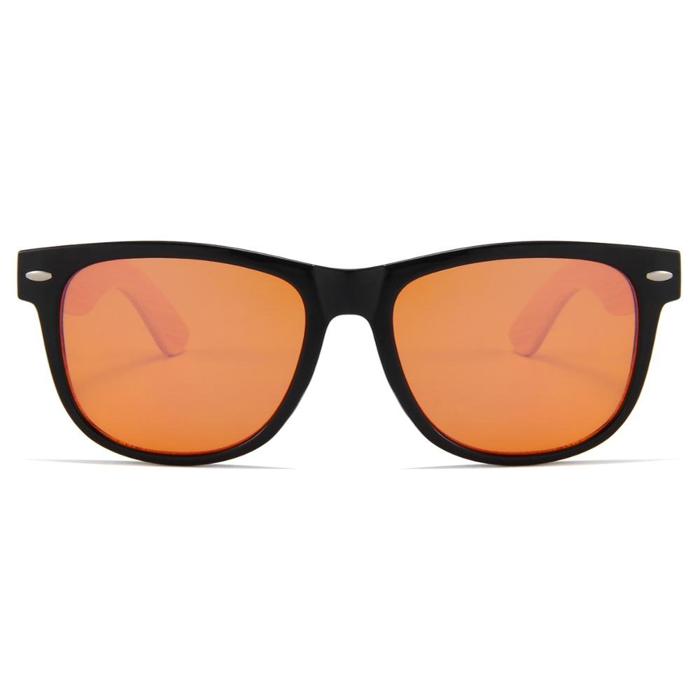 CONCHEN fashion classic Custom design engrave logo blue light block lens wood bamboo men glasses frame