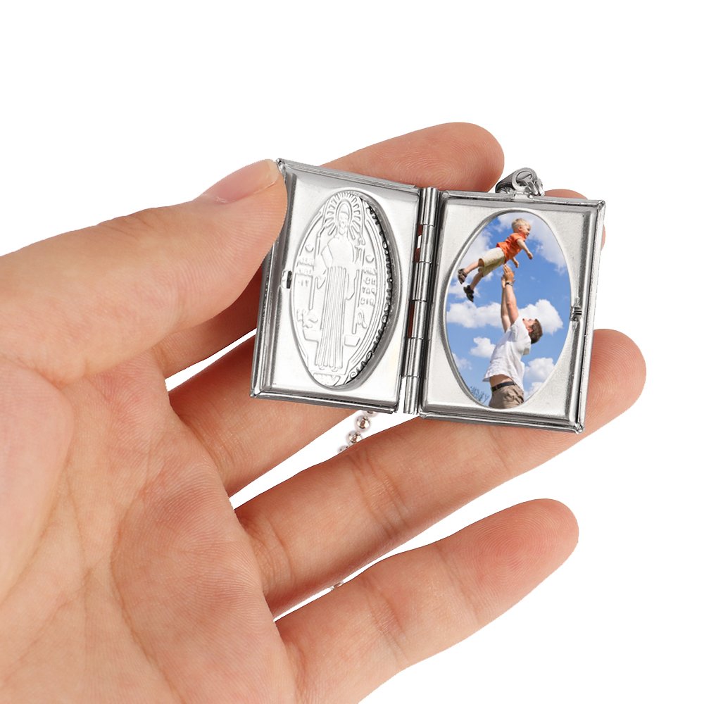 Stainless steel Heart Pendant Phase Box Accessories DIY Personality Heart Blank Photo Locket Frame Memory Charms Women men