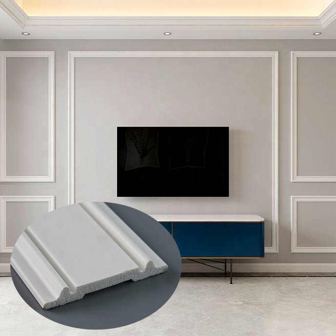 Factory Directly Sale Plastic White Skirting Board Polystyrene PS Decorative Moulding Foam Cornice Ceiling