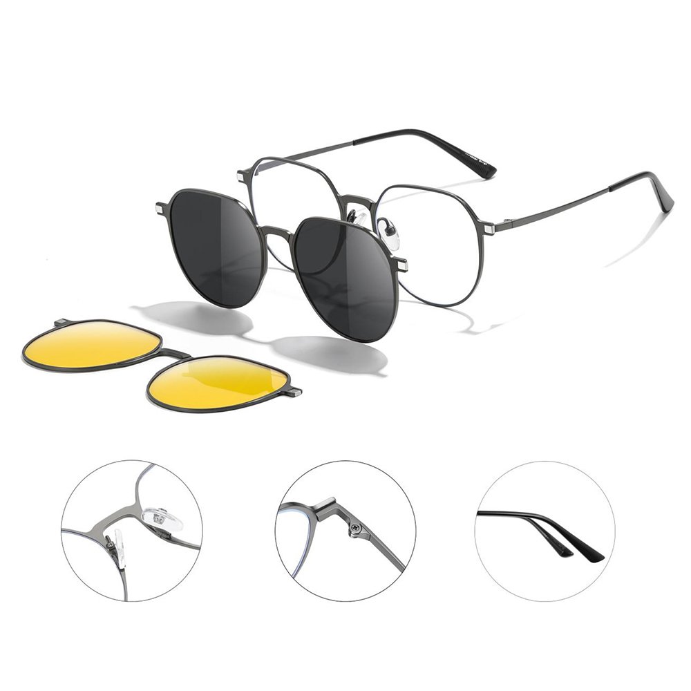 Top Selling 2024 Eyeglass Frames Women Men 2 in 1 TAC Polarized Sunglasses Eyeglasses Magnetic Clips sustainable Glasses