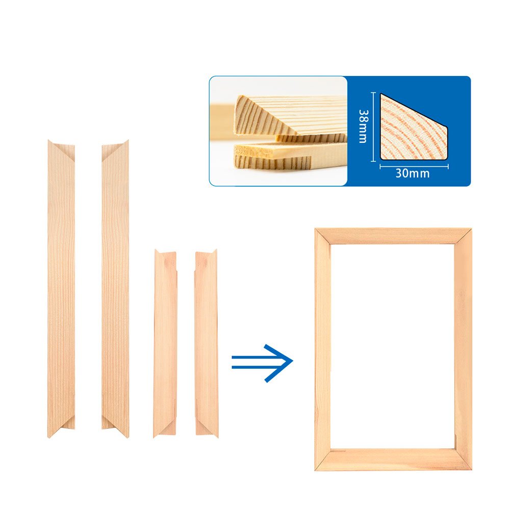 Deep 3.8cm Stretcher bar Wooden Frame for Canvas Art Gallery Bar Custom size DIY Canvas Painting Frame