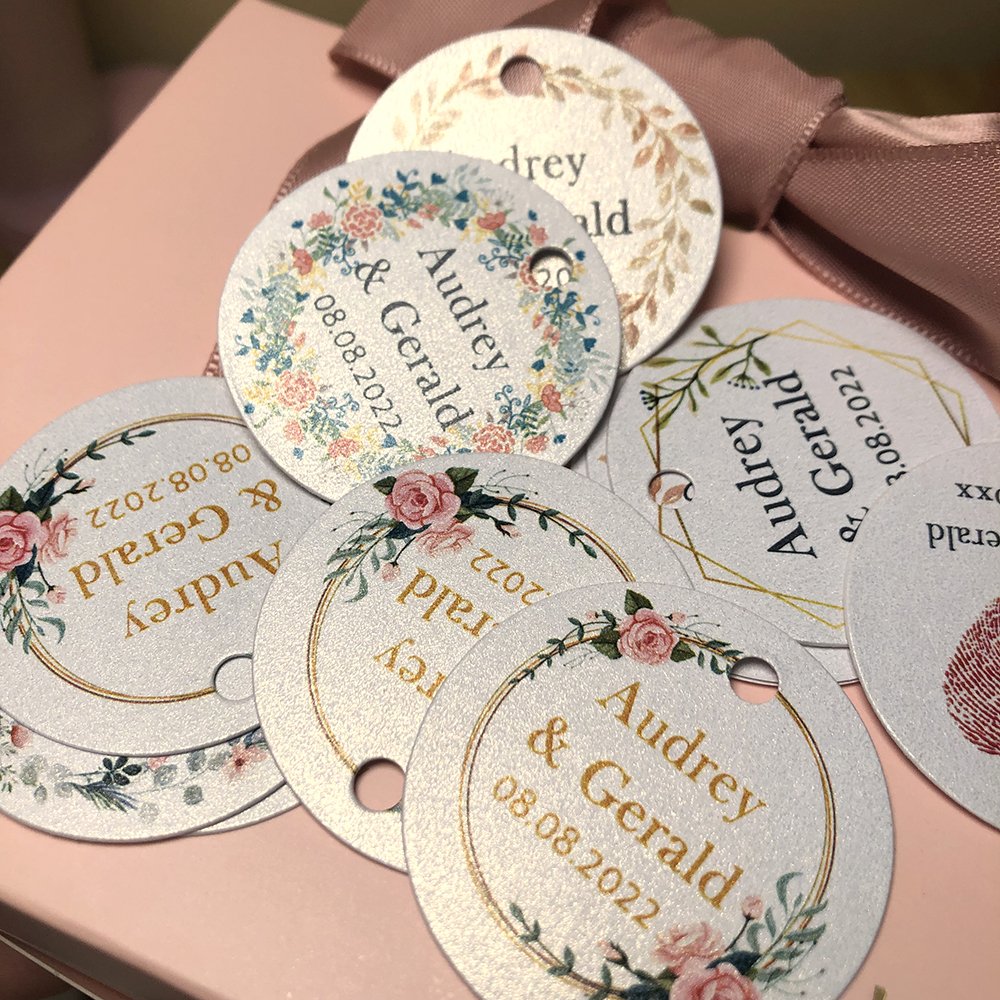 Manufacturer custom printing design personalized thank you wedding gift favor tags for wedding