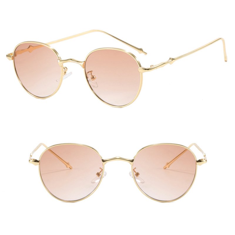 DL GLASSES 2024 Retro Ins Eyeglasses Sweet Round Eyewear Star Metal Frame Lunettes UV Protection Fashion Sunglasses Custom
