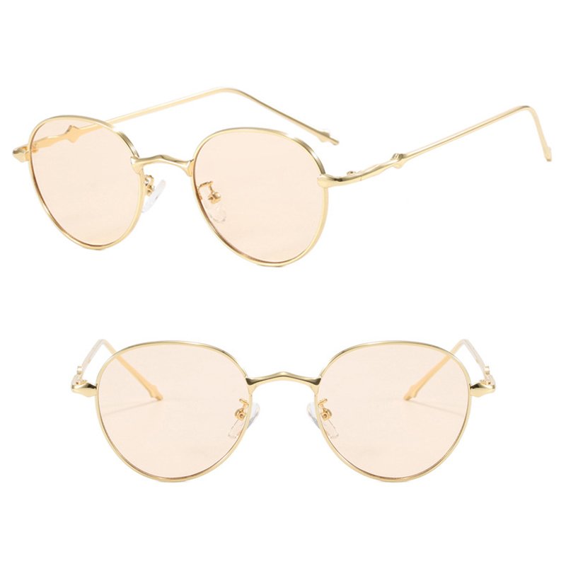 DL GLASSES 2024 Retro Ins Eyeglasses Sweet Round Eyewear Star Metal Frame Lunettes UV Protection Fashion Sunglasses Custom