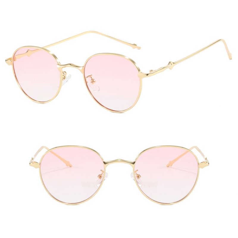 DL GLASSES 2024 Retro Ins Eyeglasses Sweet Round Eyewear Star Metal Frame Lunettes UV Protection Fashion Sunglasses Custom