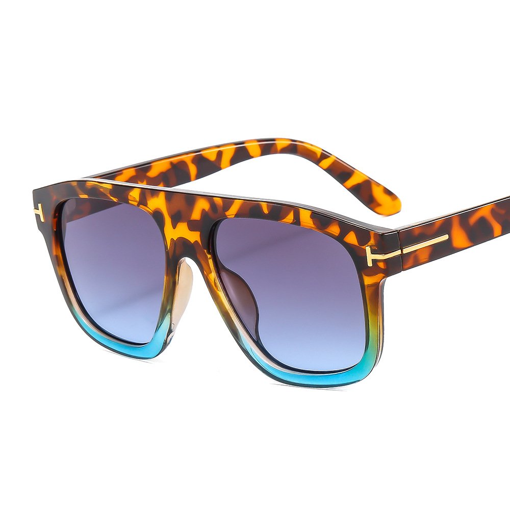 New Square T-Shape Retro Shades Sunglasses PC Large Frame Sunglasses Women Sun Glasses