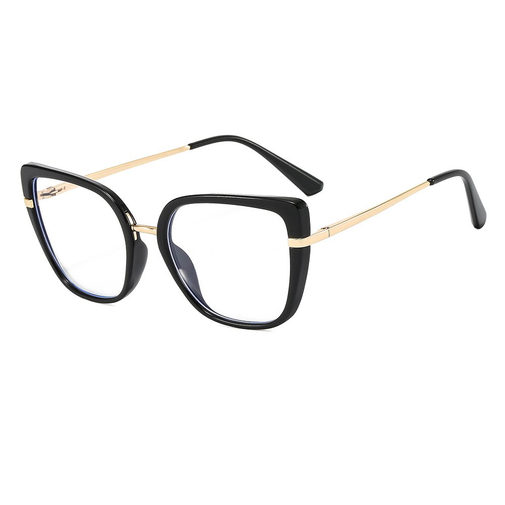 Fashion Transparent Cat Eye Women Glasses Frames Metal Trendy TR90 Anti Blue Light Cateye Eyeglasses Frame Clear Lens Spectacle