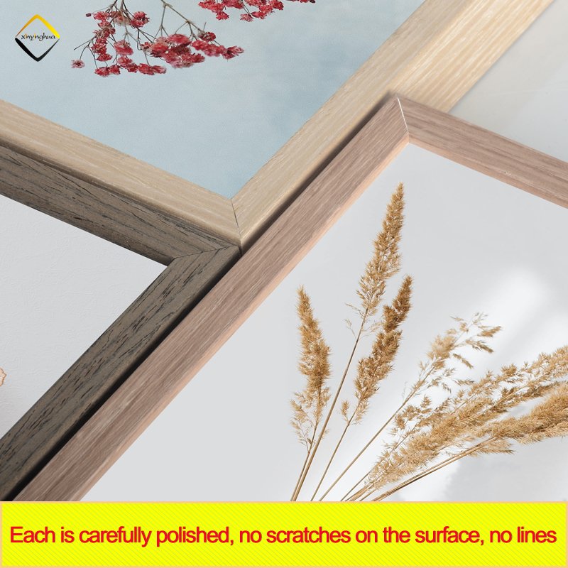 Wooden Color Wood Grain House Decor Wall Mount Metal Poster Frame For Prints Photo Aluminum Picture Frames Moulding