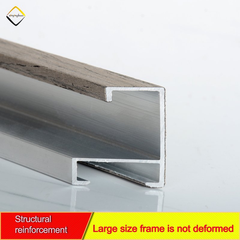 Wooden Color Wood Grain House Decor Wall Mount Metal Poster Frame For Prints Photo Aluminum Picture Frames Moulding