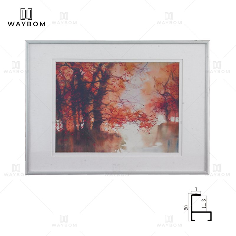 Large size black gold aluminum metal L shape glass photo frame family photo frame mouldings