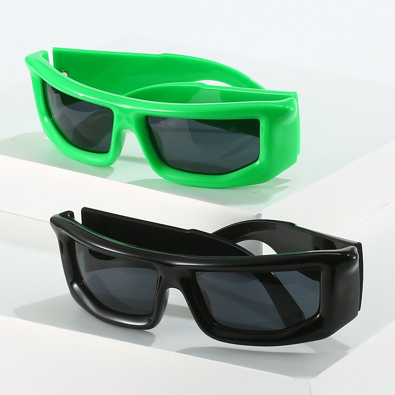 8555 Punk Design Thick Frame Future Technology PC Sunglasses Hot Selling Candy Color Dot Fashion UV Unisex Sunglasses Mens Black