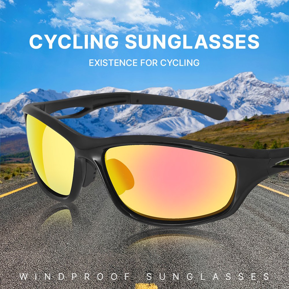 Blue polarized lens cycling shades sunglasses men Yellow PC lens sports sunglasses for men