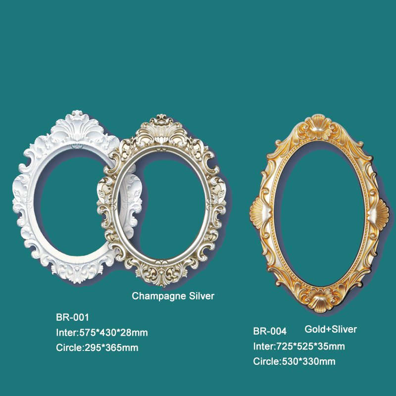 PU Mirror Frames Molding Plastic Picture Frame Moulding Modern Decoration Wood Framed Wall Mirror for wall decorative home