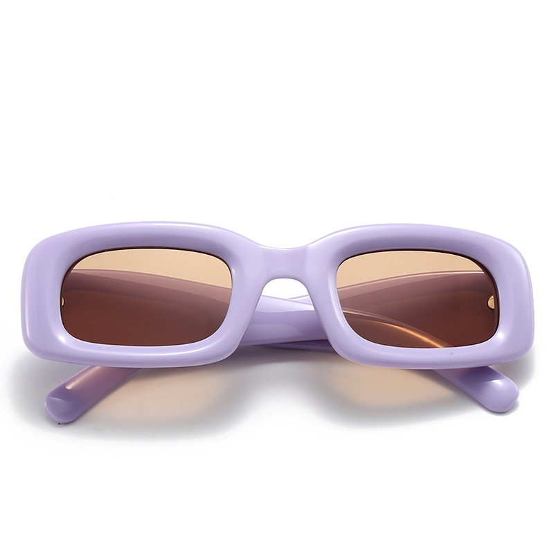 3404 Classic Retro Custom Rectangle Sunglasses Logo Women Vintage Candy Colors Y2k Square Purple Black Sun Glasses