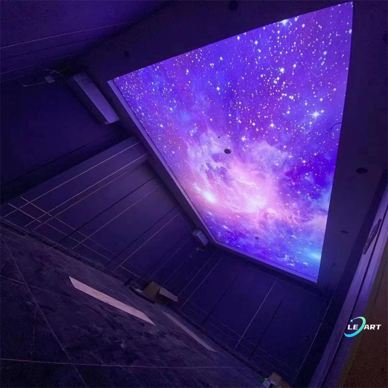 LeArt interior decoration material Night Sky pvc Stretch Ceiling Film for bar and lounge