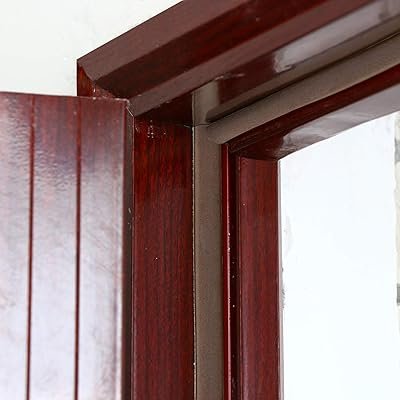 Door Weather Stripping - Self Adhesive Foam Seal Strip Weatherstripping for Doors Frame and Windows Gaps (Brown)
