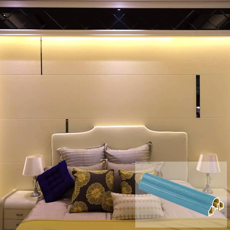 Decor material soundproof WPC PVC Decorative frame mouldings line for wall