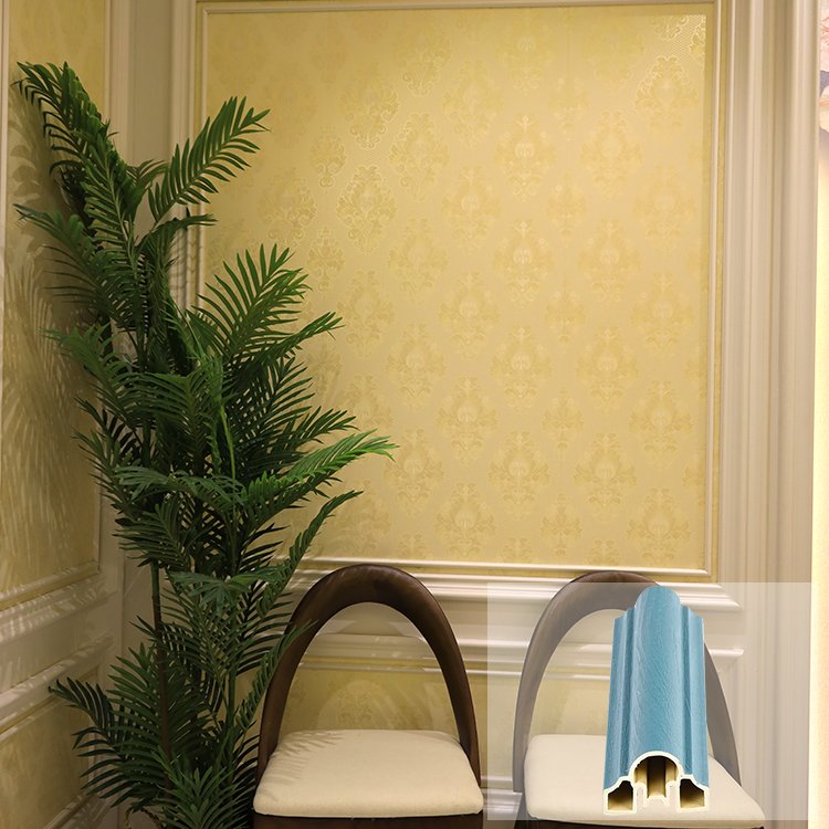 Decor material soundproof WPC PVC Decorative frame mouldings line for wall