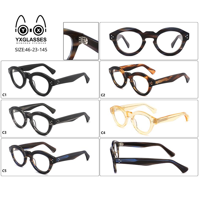 High Quality Eyeglasses Frames Wholesale Retro Classic Acetate Optical Myopia Frames Thick Frames