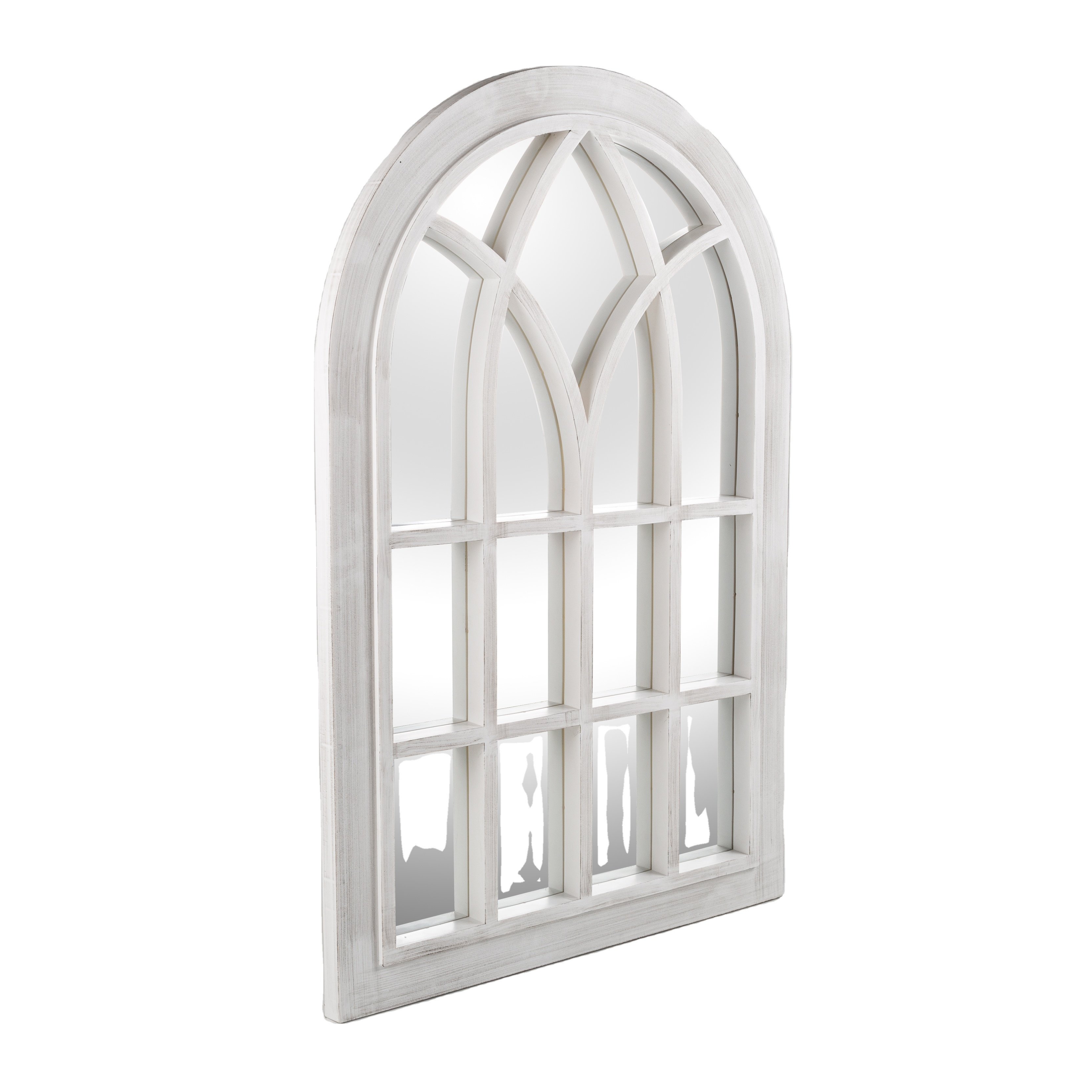 Sofine Rustic Vintage Window Pane Arch Plastic Framed Restaurant Home Hotel Decor Door Wall Mirror