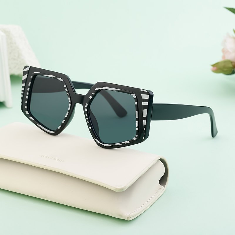 sunglasses 2024 new fashion big frame oversized shades retro vintage luxury brand custom logo polygon sunglasses for women men