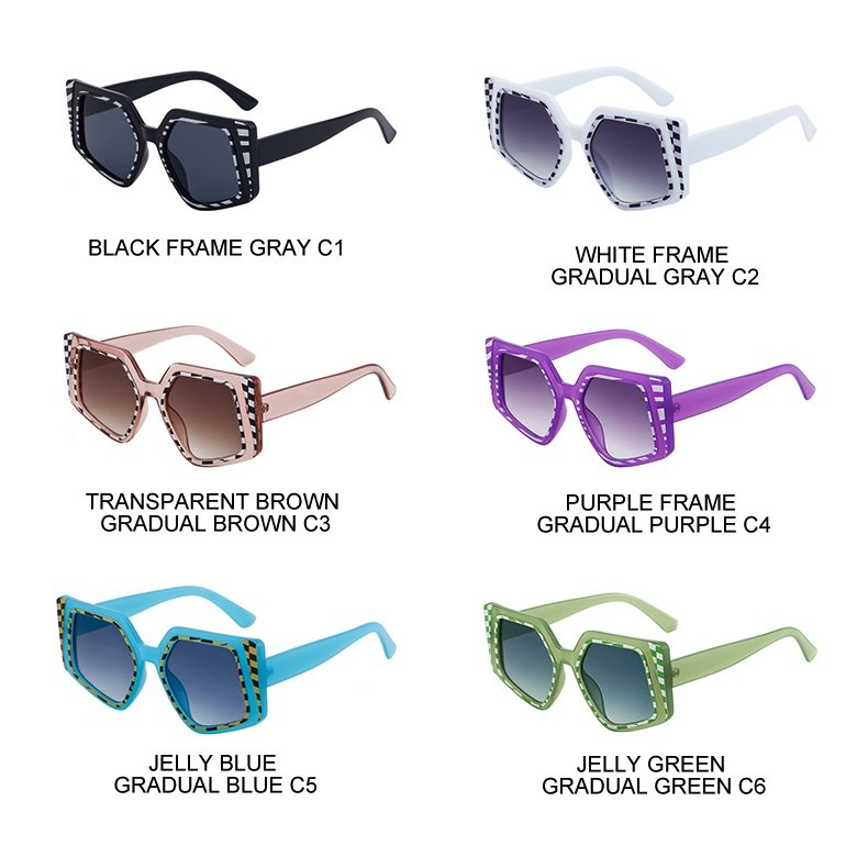 sunglasses 2024 new fashion big frame oversized shades retro vintage luxury brand custom logo polygon sunglasses for women men