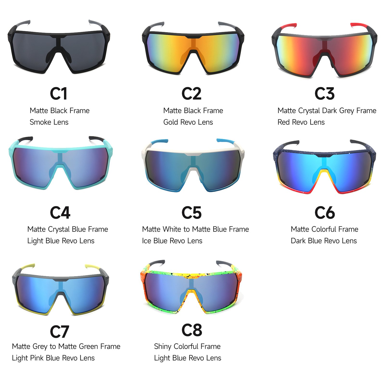 New Design Mountain Bike Glasses Large Frame Fashion Sport Running Cycling Sunglasses Goggles For Women Men Sport