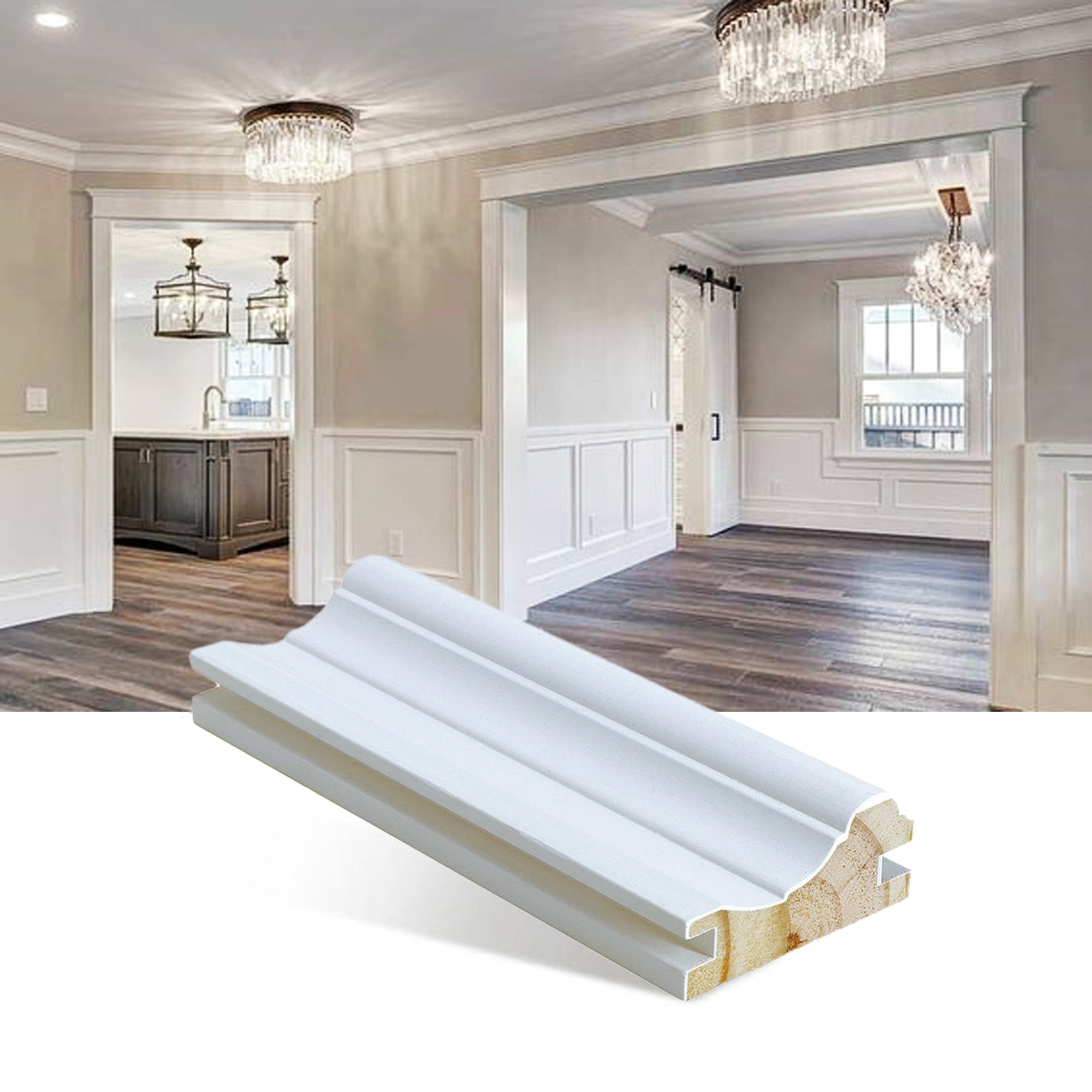 Wholesale White Primed Solid Wood Wooden Moulding Factory Support Custom