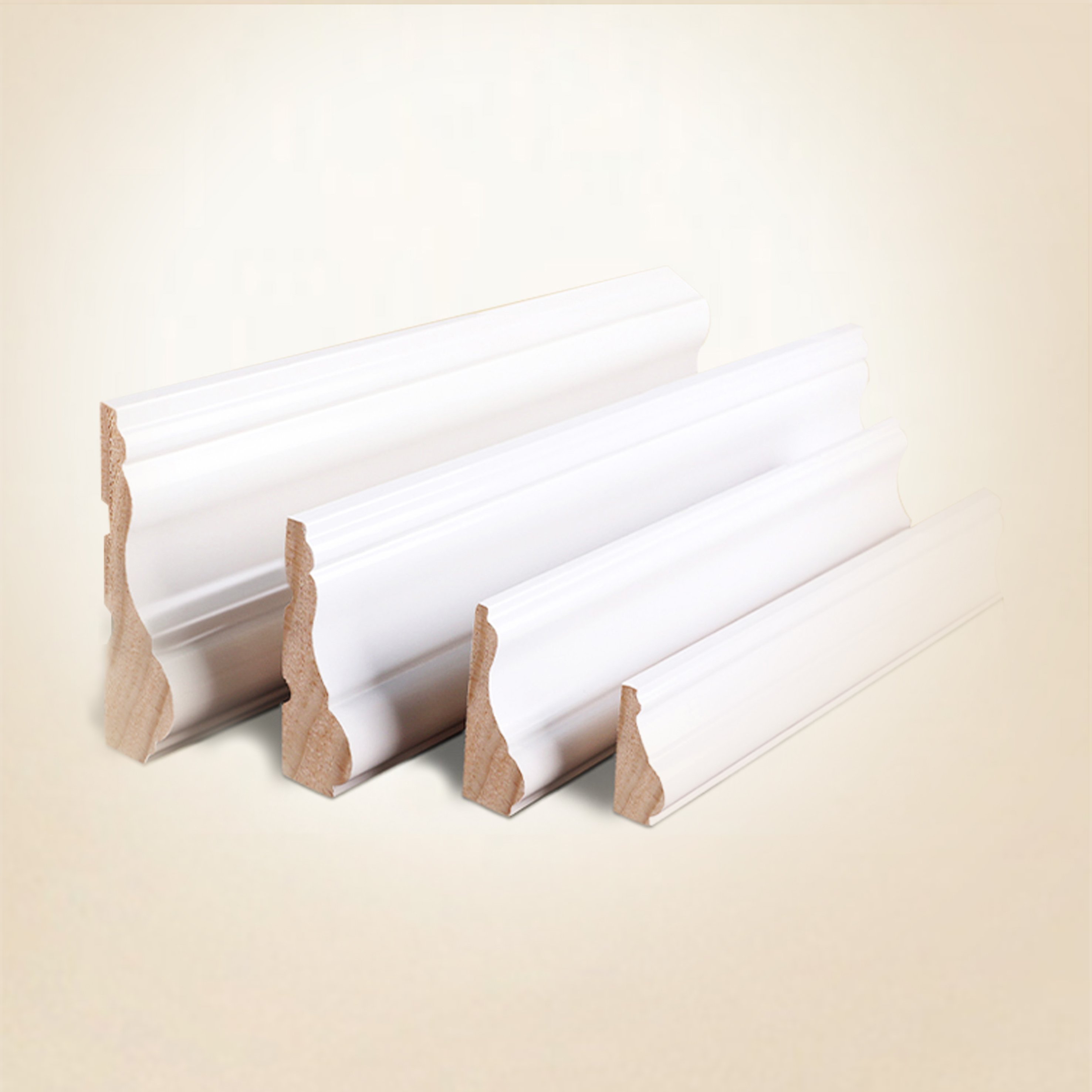 Wholesale White Primed Solid Wood Wooden Moulding Factory Support Custom