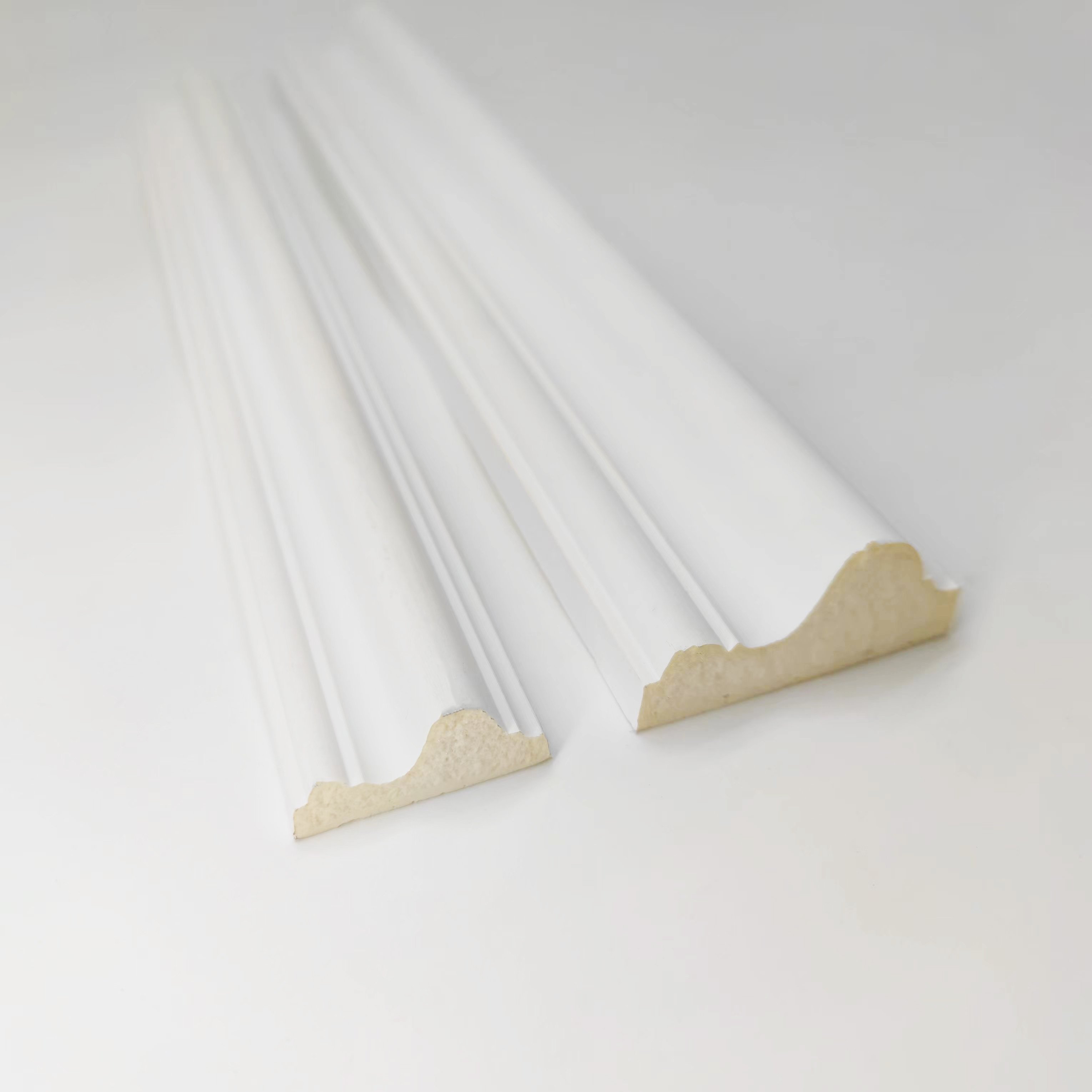 4*1.7cm Pu Ceiling Moulding White Skirting Board Moulding Gypsum Decoration Mold Plaster Cornice Moulds