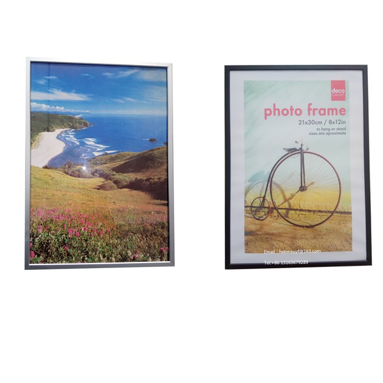 Smooth Black gold silver white Anodized Aluminium metal photo frame poster frame for sale