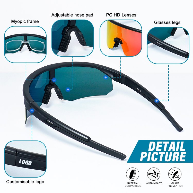 2024 new curve Tac Lens Uv Protection sports Eyewear cycling glasses lunettes de soleil cyclisme black bike sunglasses for men