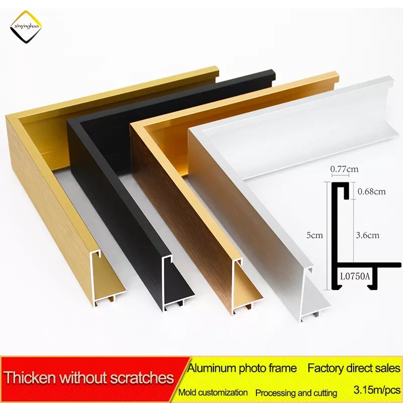 Factory Hot Selling Wholesale Customized Size House Decorative Metal Photo Frames 3.15m Long Aluminum Picture Frame Moulding