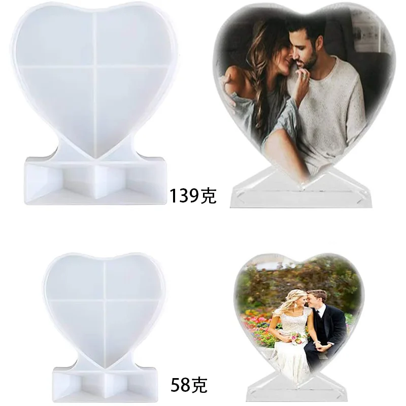 Wholesale Custom Silicone DIY Photo Frame Resin Art Casting Molds Heart Resin Epoxy Mold Silicon Craft Supplies for Cake Tools
