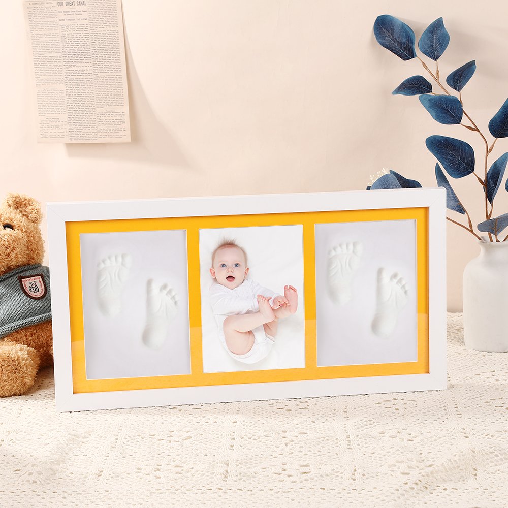 Precious Prints Baby Clay Handprint Kit Photo Frame Montessori Baby Climber Wood Kids Gifts Suitable For Baby Growth Records