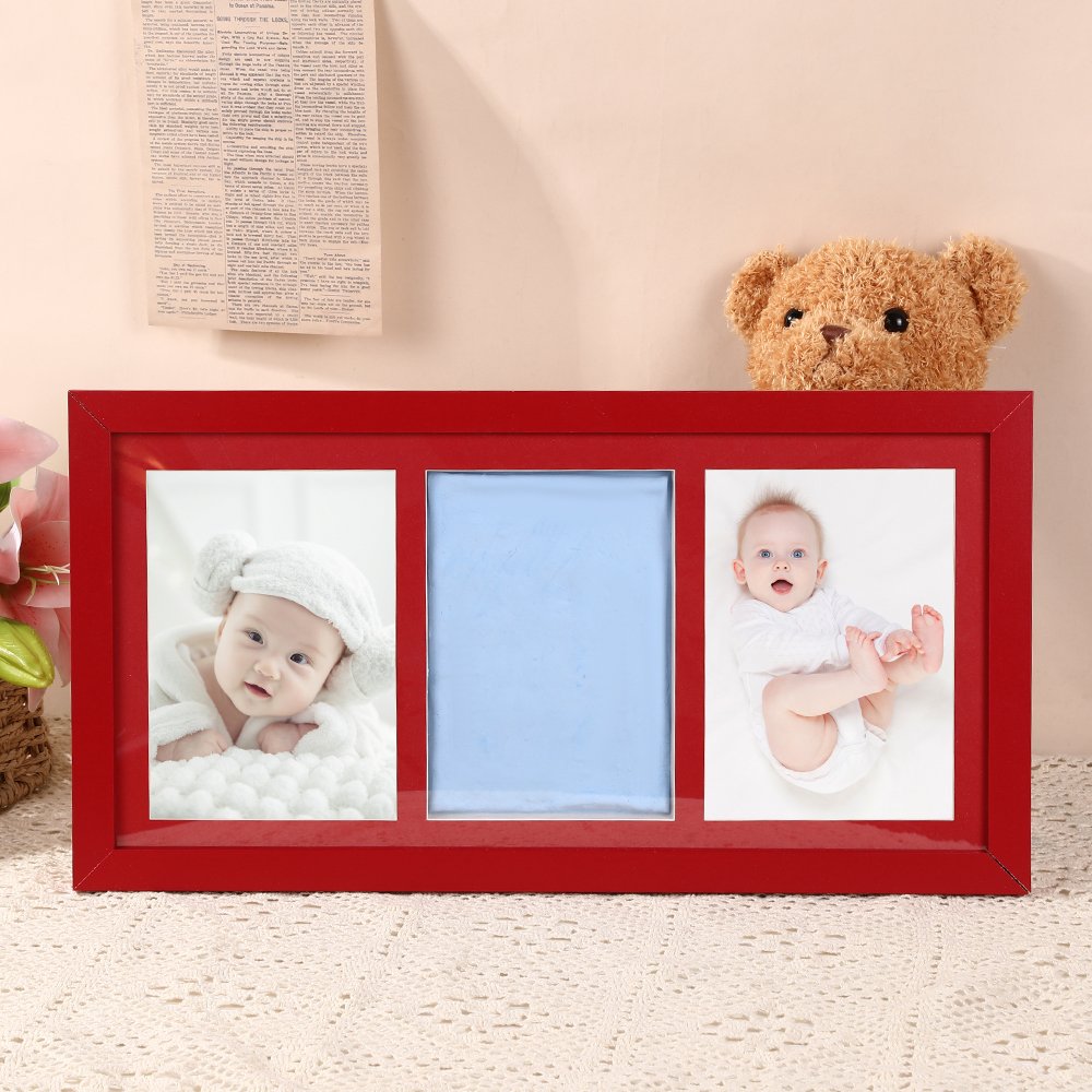 Precious Prints Baby Clay Handprint Kit Photo Frame Montessori Baby Climber Wood Kids Gifts Suitable For Baby Growth Records