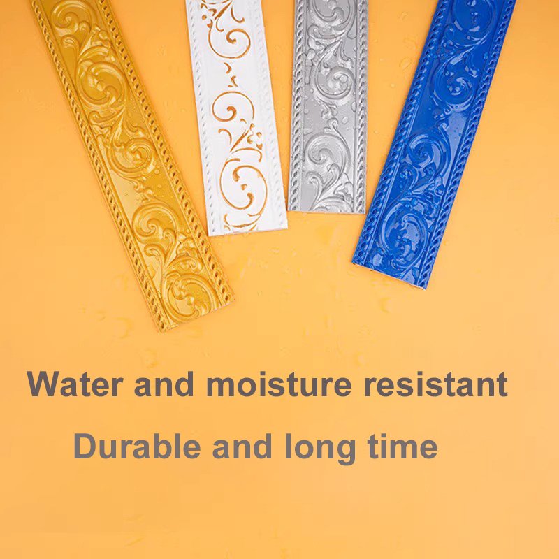 3.3Feet Flexible Wall Trim, Peel and Stick Self-Adhesive Design, Crown Molding for Cabinet Mirror Frame Wall Edge Home Decor