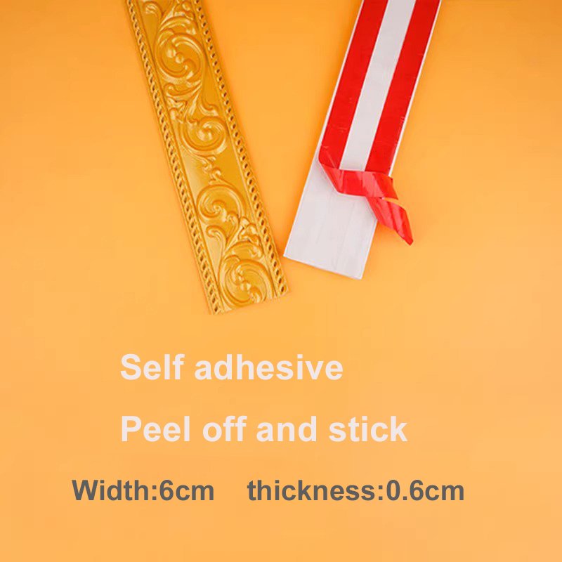 3.3Feet Flexible Wall Trim, Peel and Stick Self-Adhesive Design, Crown Molding for Cabinet Mirror Frame Wall Edge Home Decor