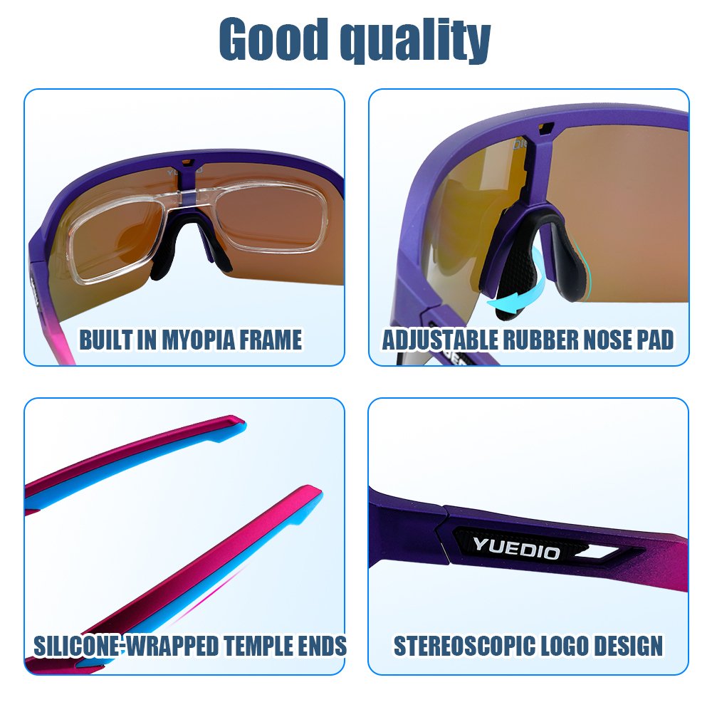 2024 YUEDIO Photochromic MTB BiKe Cycling Sunglasses TR90 Frame Bicycle Sport Eyewear Bike Sunglasses Sport Mountain Sunglasses