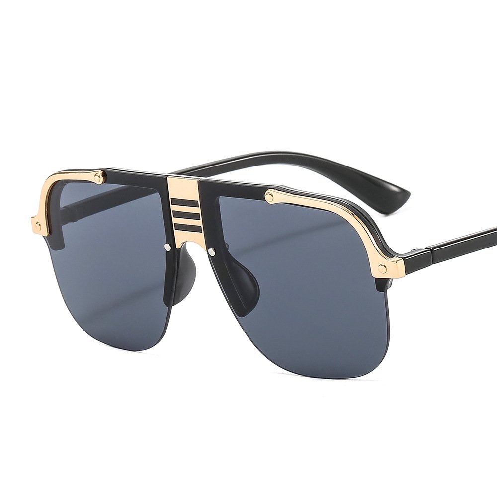 Logo Thin Glasses Competitive Price Men Trendy Oversized Metal Risky Business Sunglasses Men Frameless Eyeglass Frames