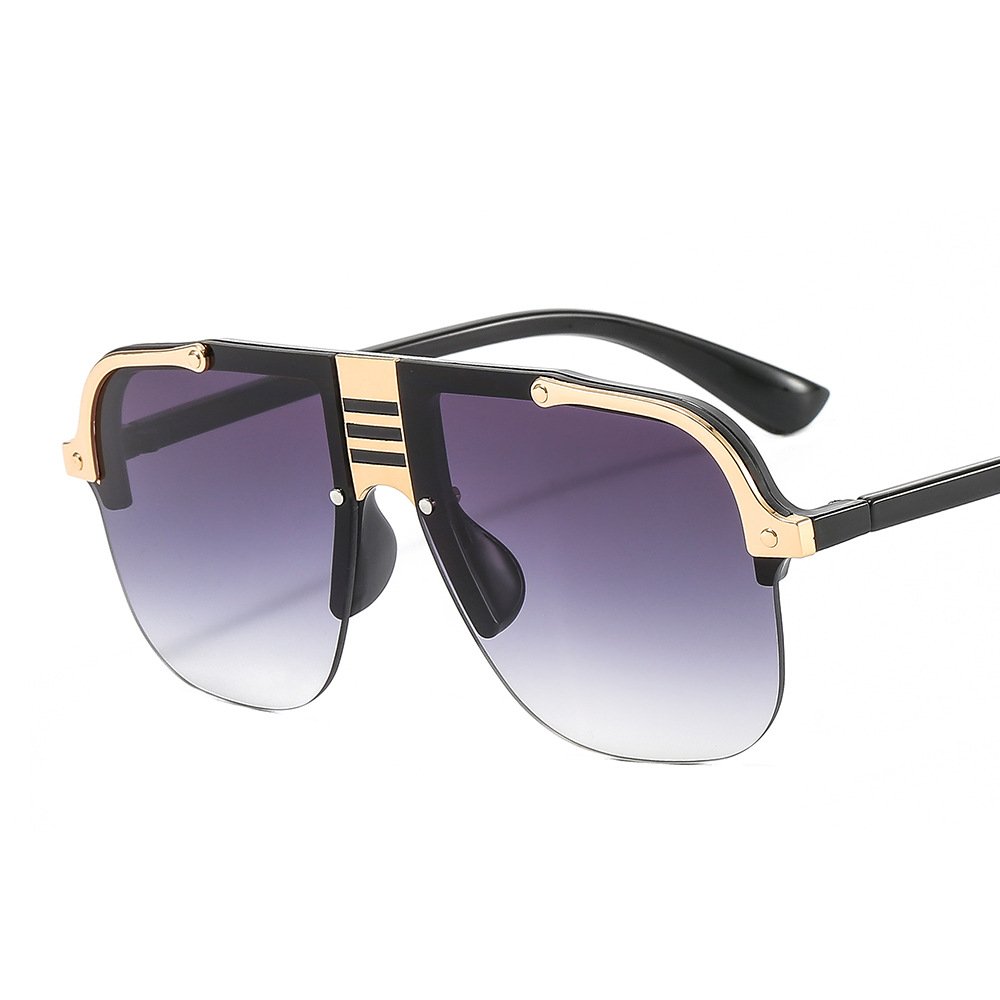 Logo Thin Glasses Competitive Price Men Trendy Oversized Metal Risky Business Sunglasses Men Frameless Eyeglass Frames