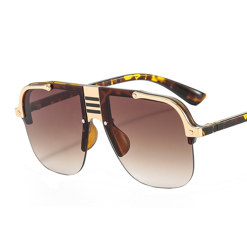 Logo Thin Glasses Competitive Price Men Trendy Oversized Metal Risky Business Sunglasses Men Frameless Eyeglass Frames