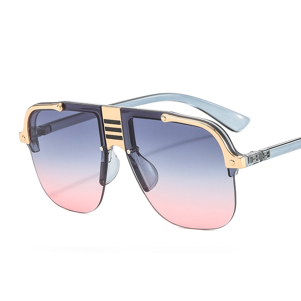 Logo Thin Glasses Competitive Price Men Trendy Oversized Metal Risky Business Sunglasses Men Frameless Eyeglass Frames