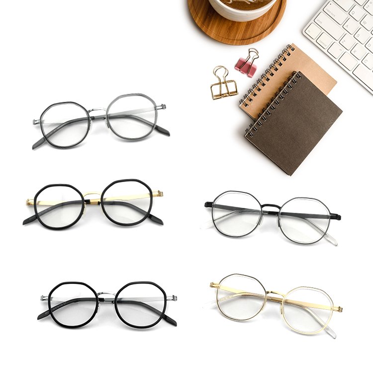 Wholesale Custom Bluelight Lenses Ladies Fashion New Model Eyewear Metal Frame Glasses