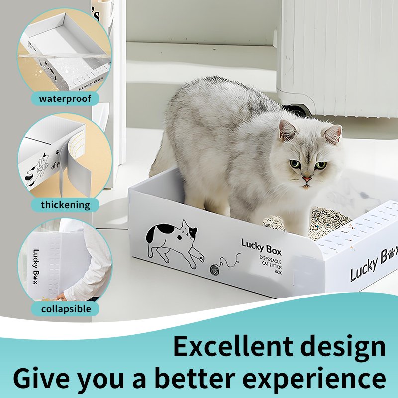 RTS-Collar Clip Self-Adhesive Disposable Litter Box for Cats on the Go