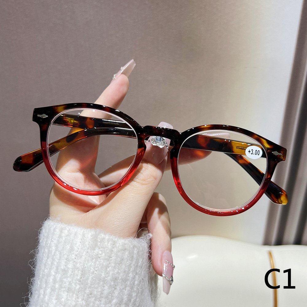 2024 new round frame fashion personality middle-aged and elderly reading glasses for men and women