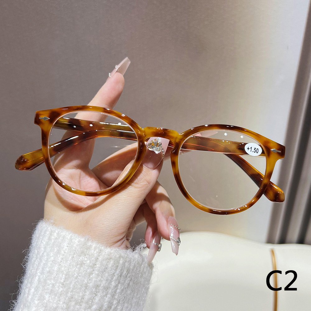 2024 new round frame fashion personality middle-aged and elderly reading glasses for men and women