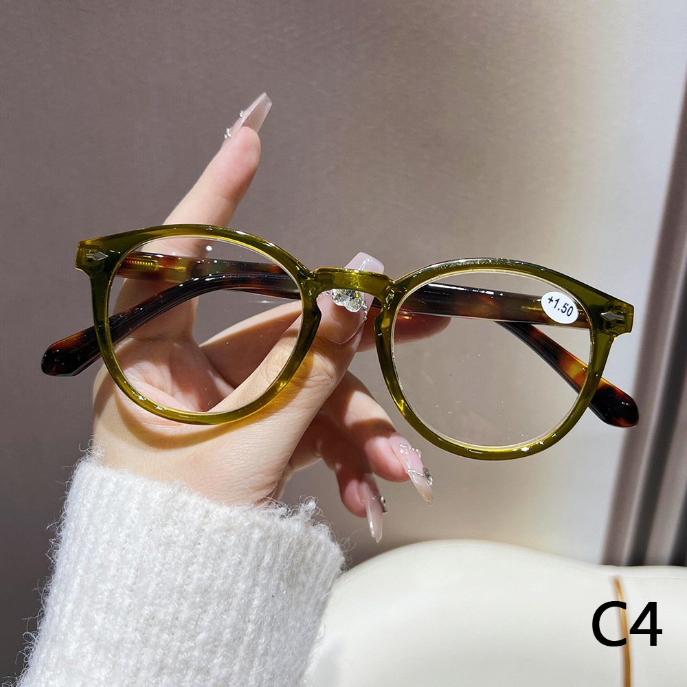 2024 new round frame fashion personality middle-aged and elderly reading glasses for men and women