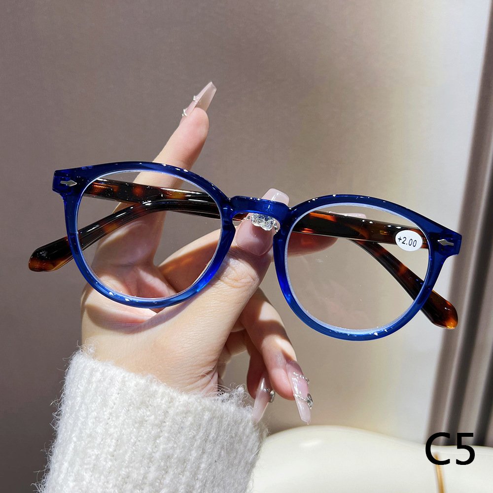 2024 new round frame fashion personality middle-aged and elderly reading glasses for men and women